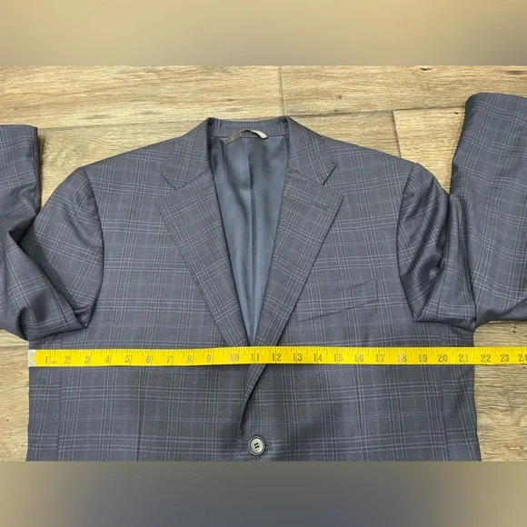 Canali Blazer Suit Jacket Sz 40R Plaid‎ Wool Dual Vent 2 Button #2 - Picture 4 of 14
